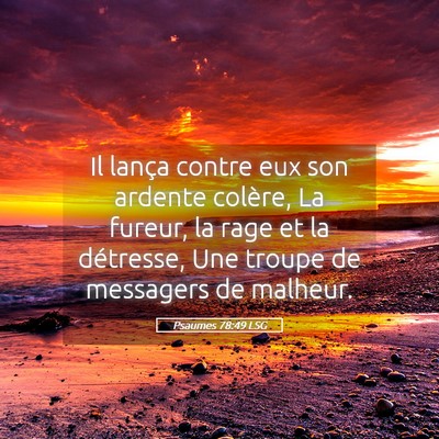 Picture 05 - Psaumes 78:49 LSG - Il lança contre eux son ardente colère, La - Bible Verse Picture