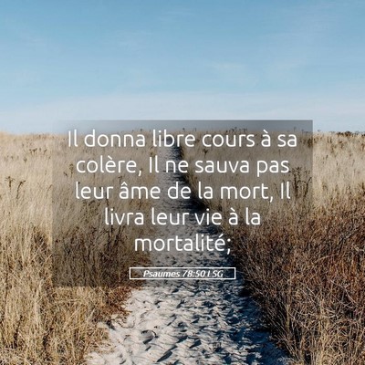 Picture 05 - Psaumes 78:50 LSG - Il donna libre cours à sa colère, Il ne sauva - Bible Verse Picture
