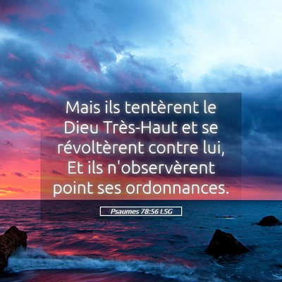 Picture 05 - Psaumes 78:56 LSG - Mais ils tentèrent le Dieu Très-Haut et se - Bible Verse Picture