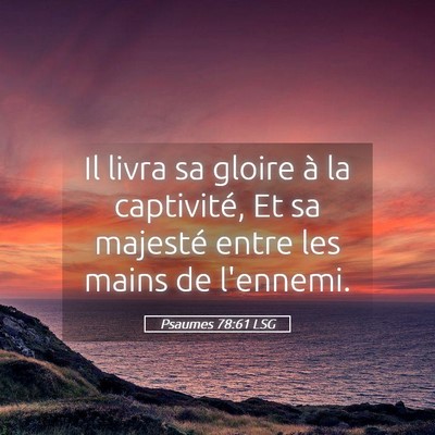 Picture 05 - Psaumes 78:61 LSG - Il livra sa gloire à la captivité, Et sa - Bible Verse Picture