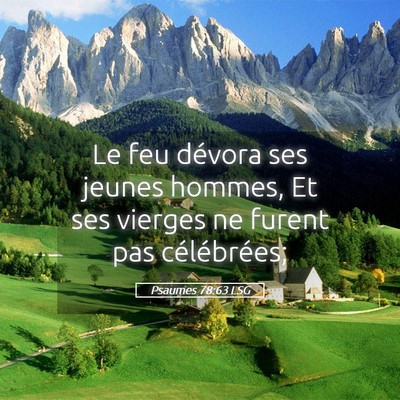 Picture 05 - Psaumes 78:63 LSG - Le feu dévora ses jeunes hommes, Et ses vierges - Bible Verse Picture