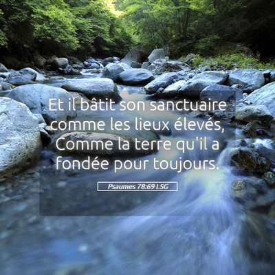Picture 05 - Psaumes 78:69 LSG - Et il bâtit son sanctuaire comme les lieux - Bible Verse Picture
