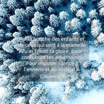 Picture 05 - Psaumes 8:2 LSG - Par la bouche des enfants et de ceux qui sont à - Bible Verse Picture