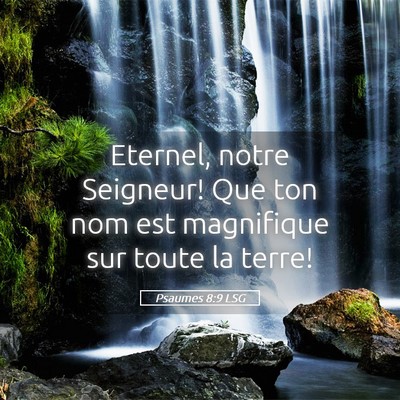 Picture 05 - Psaumes 8:9 LSG - Eternel, notre Seigneur! Que ton nom est - Bible Verse Picture
