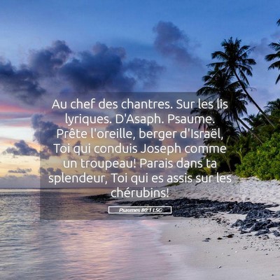 Picture 05 - Psaumes 80:1 LSG - Au chef des chantres. Sur les lis lyriques. - Bible Verse Picture