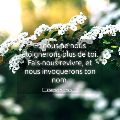 Picture 05 - Psaumes 80:18 LSG - Et nous ne nous éloignerons plus de toi. - Bible Verse Picture