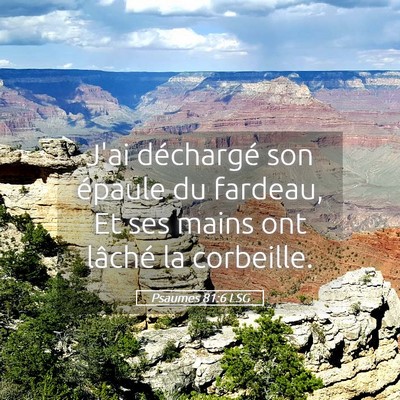 Picture 05 - Psaumes 81:6 LSG - J'ai déchargé son épaule du fardeau, Et ses - Bible Verse Picture