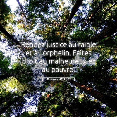 Picture 05 - Psaumes 82:3 LSG - Rendez justice au faible et à l'orphelin, Faites - Bible Verse Picture