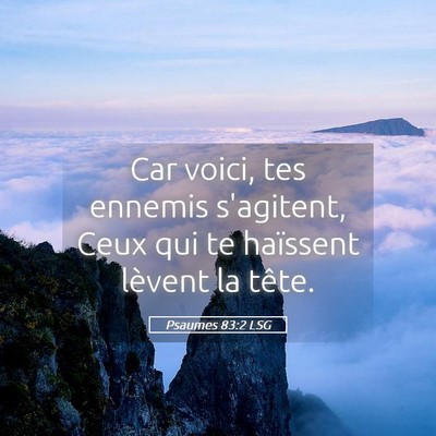Picture 05 - Psaumes 83:2 LSG - Car voici, tes ennemis s'agitent, Ceux qui te - Bible Verse Picture
