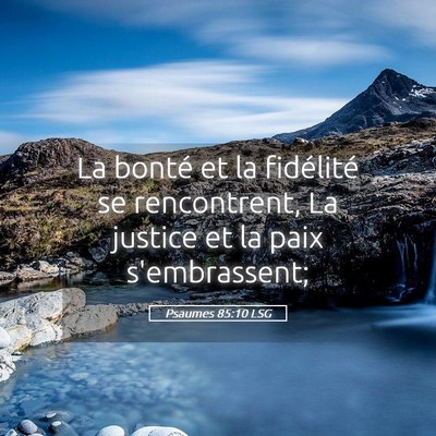 Picture 05 - Psaumes 85:10 LSG - La bonté et la fidélité se rencontrent, La - Bible Verse Picture