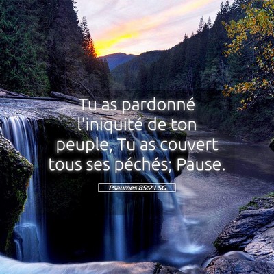 Picture 05 - Psaumes 85:2 LSG - Tu as pardonné l'iniquité de ton peuple, Tu as - Bible Verse Picture