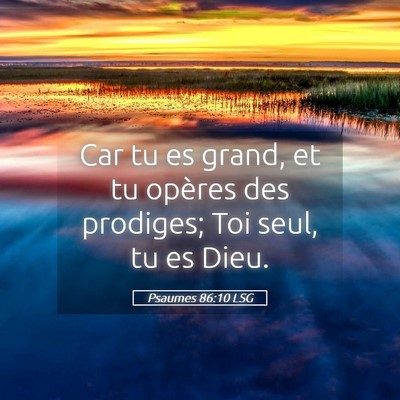 Picture 05 - Psaumes 86:10 LSG - Car tu es grand, et tu opères des prodiges; Toi - Bible Verse Picture