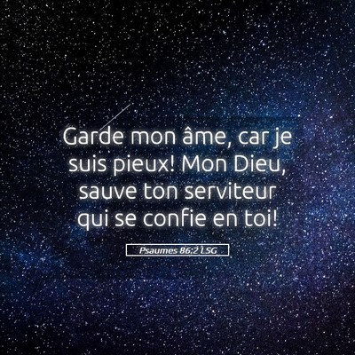 Picture 05 - Psaumes 86:2 LSG - Garde mon âme, car je suis pieux! Mon Dieu, - Bible Verse Picture