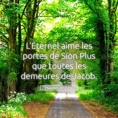 Picture 05 - Psaumes 87:2 LSG - L'Eternel aime les portes de Sion Plus que toutes - Bible Verse Picture
