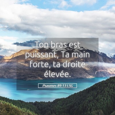 Picture 05 - Psaumes 89:13 LSG - Ton bras est puissant, Ta main forte, ta droite - Bible Verse Picture