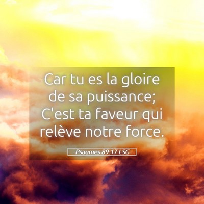 Picture 05 - Psaumes 89:17 LSG - Car tu es la gloire de sa puissance; C'est ta - Bible Verse Picture
