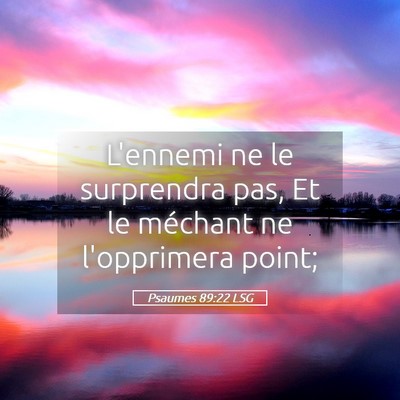 Picture 05 - Psaumes 89:22 LSG - L'ennemi ne le surprendra pas, Et le méchant ne - Bible Verse Picture