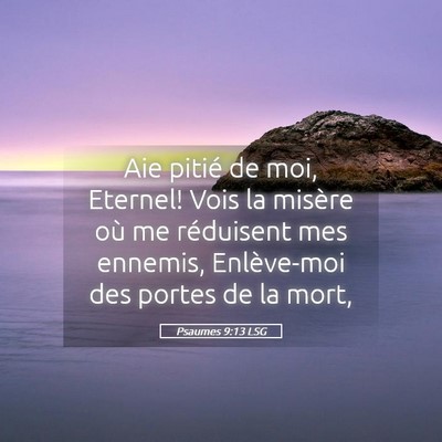 Picture 05 - Psaumes 9:13 LSG - Aie pitié de moi, Eternel! Vois la misère où - Bible Verse Picture