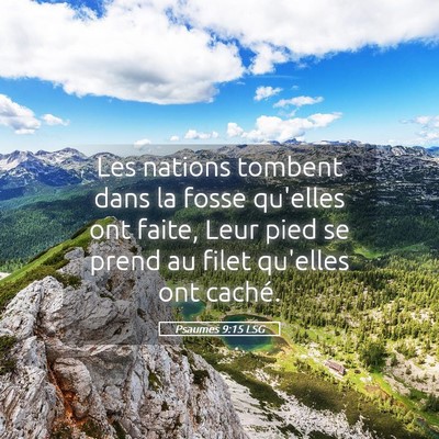 Picture 05 - Psaumes 9:15 LSG - Les nations tombent dans la fosse qu'elles ont - Bible Verse Picture