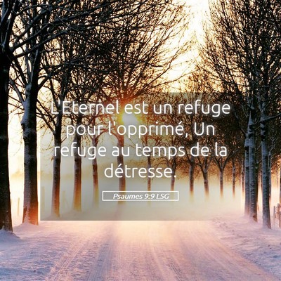 Picture 05 - Psaumes 9:9 LSG - L'Eternel est un refuge pour l'opprimé, Un - Bible Verse Picture