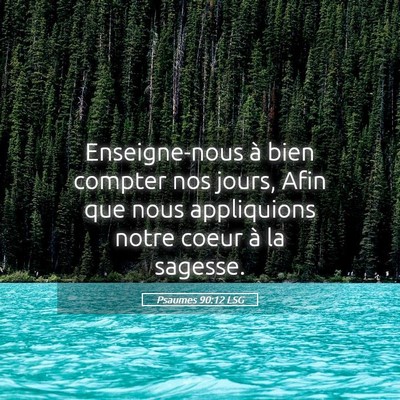 Picture 05 - Psaumes 90:12 LSG - Enseigne-nous à bien compter nos jours, Afin que - Bible Verse Picture