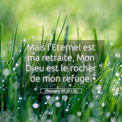 Picture 05 - Psaumes 94:22 LSG - Mais l'Eternel est ma retraite, Mon Dieu est le - Bible Verse Picture