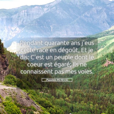 Picture 05 - Psaumes 95:10 LSG - Pendant quarante ans j'eus cette race en - Bible Verse Picture