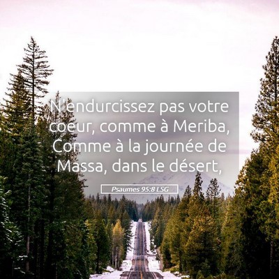 Picture 05 - Psaumes 95:8 LSG - N'endurcissez pas votre coeur, comme à Meriba, - Bible Verse Picture