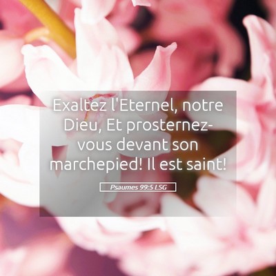 Picture 05 - Psaumes 99:5 LSG - Exaltez l'Eternel, notre Dieu, Et prosternez-vous - Bible Verse Picture