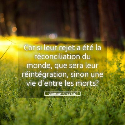 Picture 05 - Romains 11:15 LSG - Car si leur rejet a été la réconciliation du - Bible Verse Picture