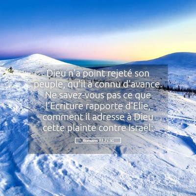 Picture 05 - Romains 11:2 LSG - Dieu n'a point rejeté son peuple, qu'il a connu - Bible Verse Picture