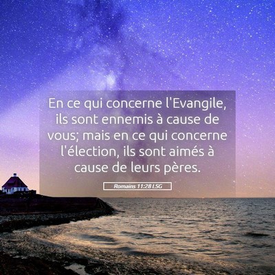 Picture 05 - Romains 11:28 LSG - En ce qui concerne l'Evangile, ils sont ennemis - Bible Verse Picture