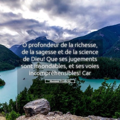 Picture 05 - Romains 11:33 LSG - O profondeur de la richesse, de la sagesse et de - Bible Verse Picture