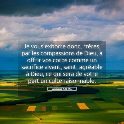 Picture 05 - Romains 12:1 LSG - Je vous exhorte donc, frères, par les - Bible Verse Picture