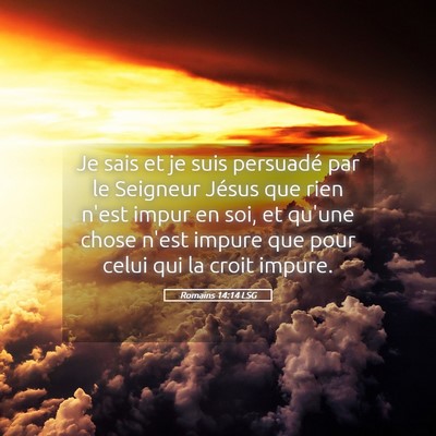 Picture 05 - Romains 14:14 LSG - Je sais et je suis persuadé par le Seigneur - Bible Verse Picture