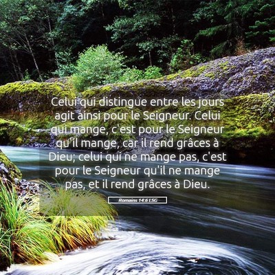 Picture 05 - Romains 14:6 LSG - Celui qui distingue entre les jours agit ainsi - Bible Verse Picture