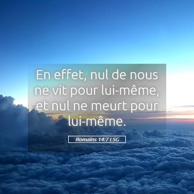 Picture 05 - Romains 14:7 LSG - En effet, nul de nous ne vit pour lui-même, et - Bible Verse Picture