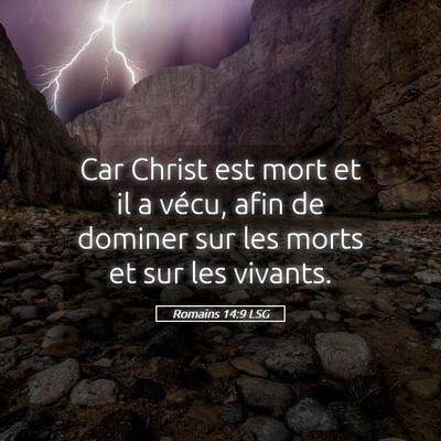 Picture 05 - Romains 14:9 LSG - Car Christ est mort et il a vécu, afin de - Bible Verse Picture