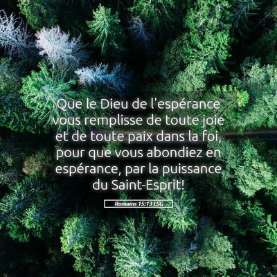 Picture 05 - Romains 15:13 LSG - Que le Dieu de l'espérance vous remplisse de - Bible Verse Picture