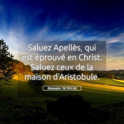 Picture 05 - Romains 16:10 LSG - Saluez Apellès, qui est éprouvé en Christ. - Bible Verse Picture