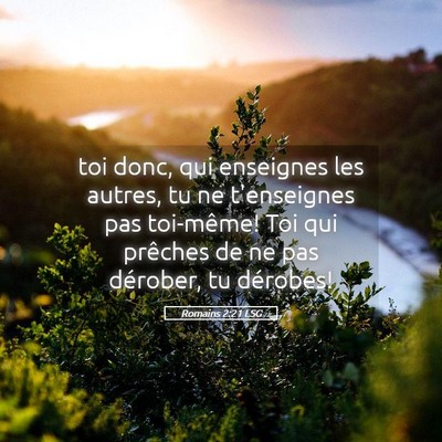 Picture 05 - Romains 2:21 LSG - toi donc, qui enseignes les autres, tu ne - Bible Verse Picture
