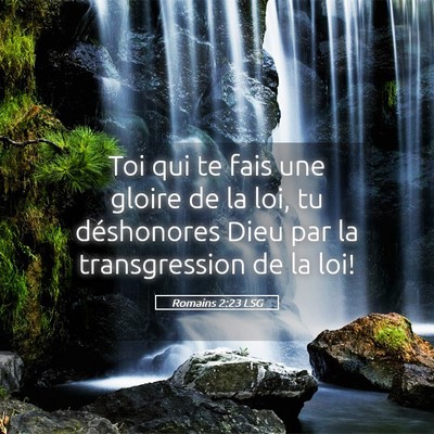 Picture 05 - Romains 2:23 LSG - Toi qui te fais une gloire de la loi, tu - Bible Verse Picture