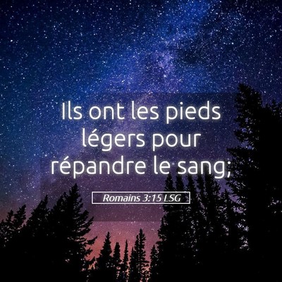 Picture 05 - Romains 3:15 LSG - Ils ont les pieds légers pour répandre le - Bible Verse Picture