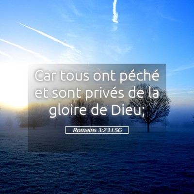 Picture 05 - Romains 3:23 LSG - Car tous ont péché et sont privés de la gloire - Bible Verse Picture