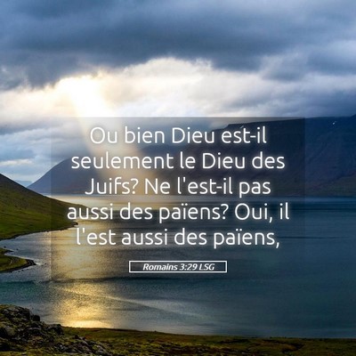 Picture 05 - Romains 3:29 LSG - Ou bien Dieu est-il seulement le Dieu des Juifs? - Bible Verse Picture