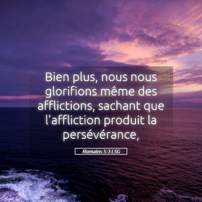 Picture 05 - Romains 5:3 LSG - Bien plus, nous nous glorifions même des - Bible Verse Picture