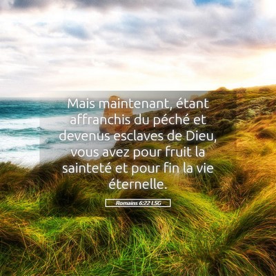 Picture 05 - Romains 6:22 LSG - Mais maintenant, étant affranchis du péché et - Bible Verse Picture
