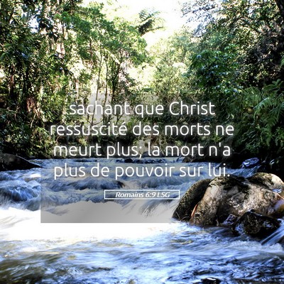 Picture 05 - Romains 6:9 LSG - sachant que Christ ressuscité des morts ne meurt - Bible Verse Picture