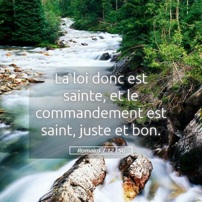 Picture 05 - Romains 7:12 LSG - La loi donc est sainte, et le commandement est - Bible Verse Picture