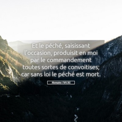 Picture 05 - Romains 7:8 LSG - Et le péché, saisissant l'occasion, produisit - Bible Verse Picture